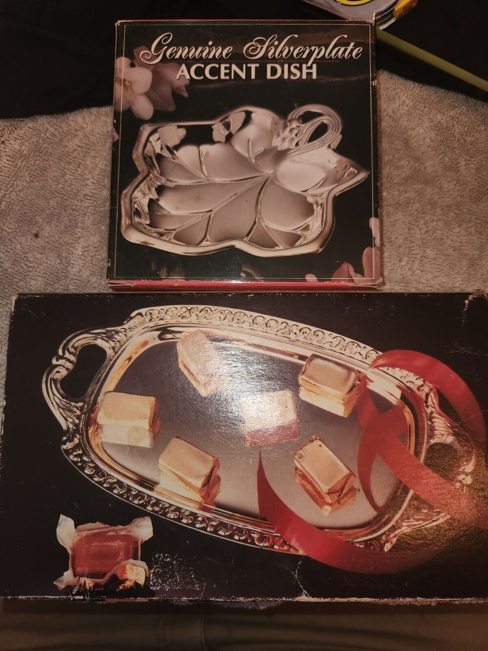 Vintage Silver Plate Serving Tray and Accent Dish NEW OPEN BOX